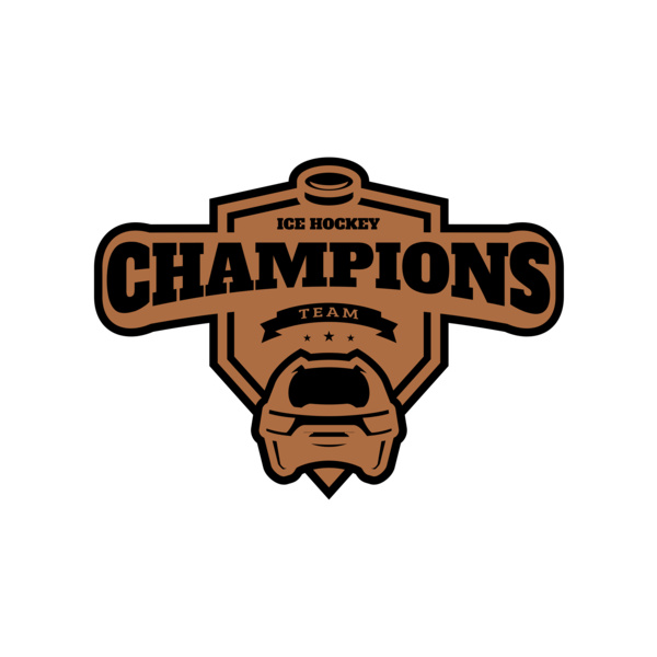 Champions Team Ice Hockey logo template Thumbnail